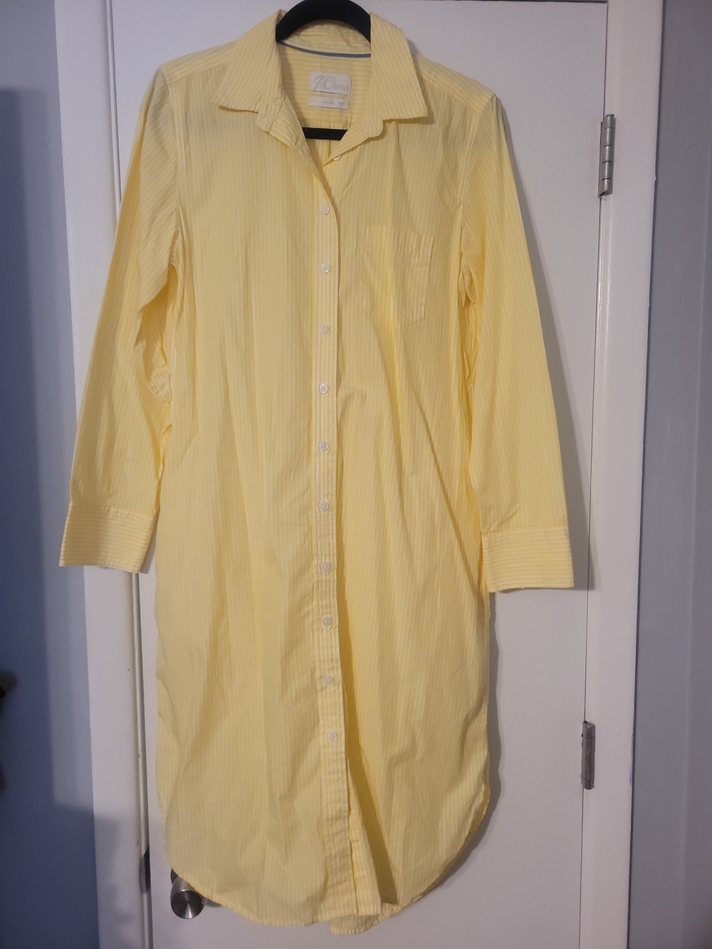 J.Crew Yellow & White Striped Shirt Dress Sz Small
